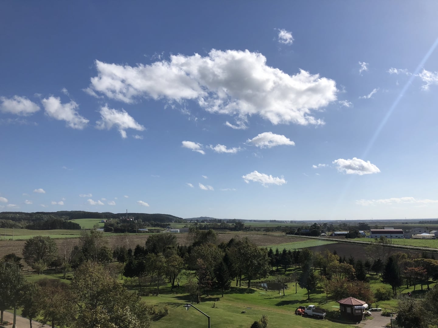 長沼町のマオイの丘公園から望む田園風景